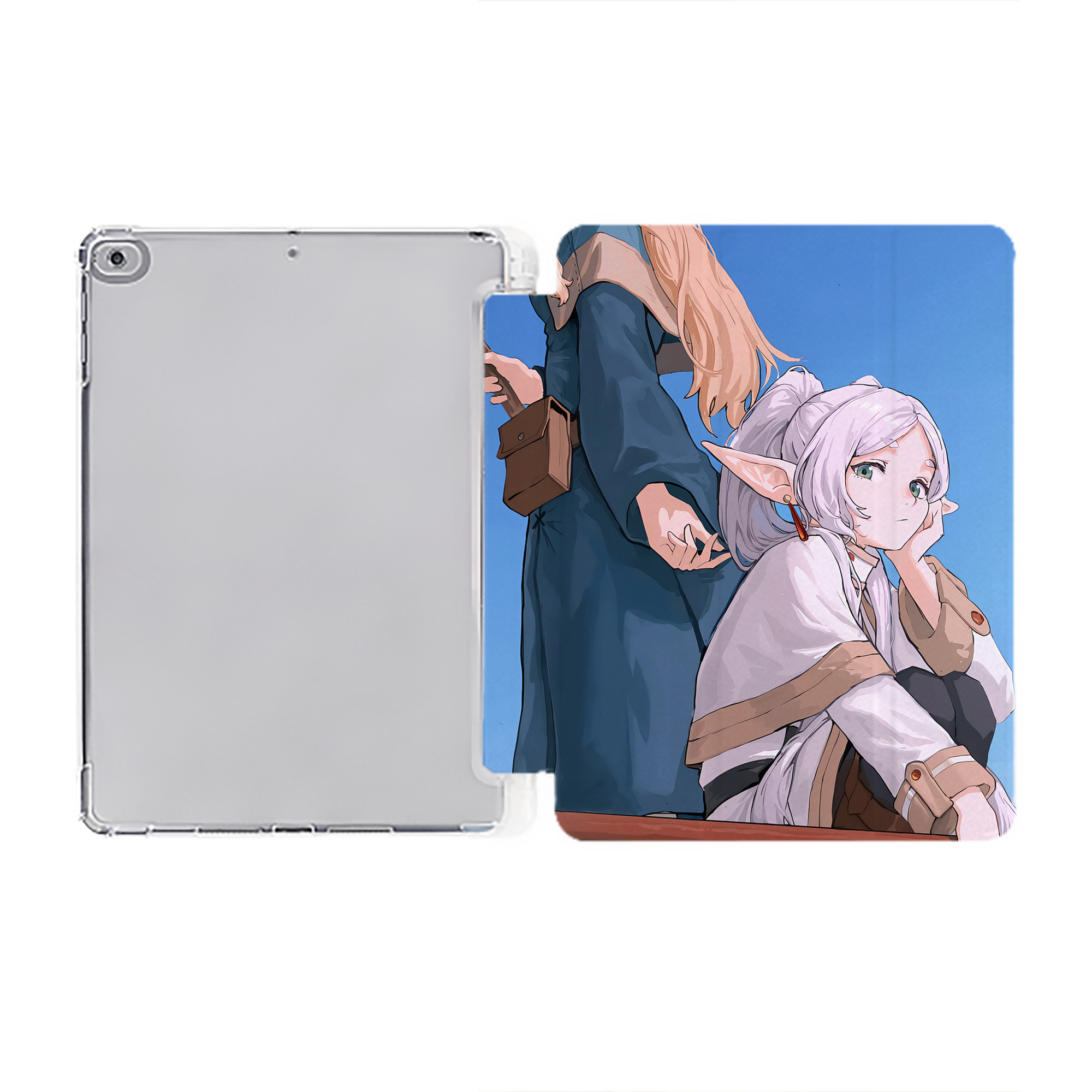 （画像用） 葬送のフリーレン Frieren IPad ケース ペン収納付き 三つ折りスタンド PUレザー×シリコン 対応機種9.5/10.5/10.9インチ